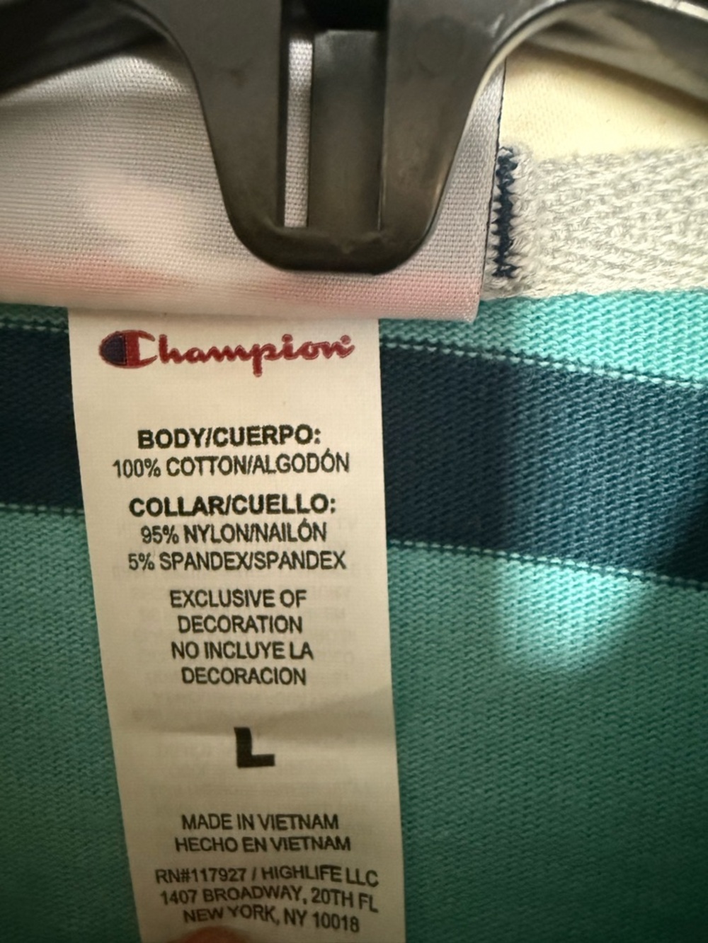 Champion Cropped Rugby Top - Aqua & Teal Stripes - Picture 6 of 8